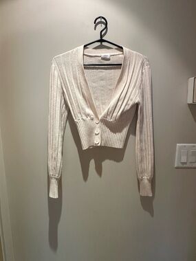 Wilfred Cream Ribbed Cropped Cardigan